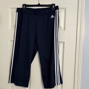 adidas Navy Blue Jogger Pants with White Side Stripes - Women